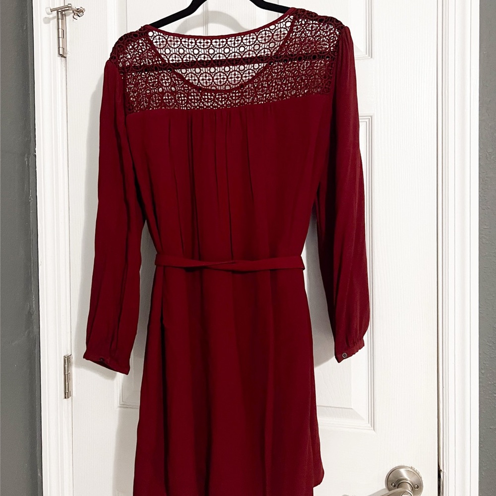GAP Burgundy Long Sleeve Dress